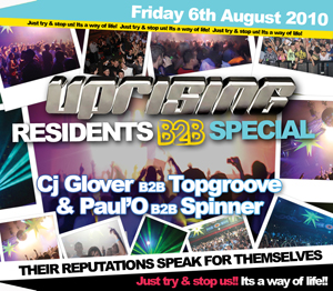 Uprising  06.08.10 - CJ GLOVER B2B TOPGROOVE / PAUL'O B2B SPINNER  - (SQ5)