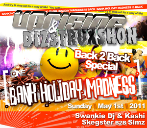 Uprising  01.05.11 - SWANKIE DJ & KASHI / SKEGSTER B2B SIMZ - (SQ5)