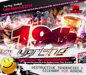 Uprising  14.03.14 - DESTRUCTIVE TENDENCIES / SICKNARF B2B AZAZAL - (SQ5)